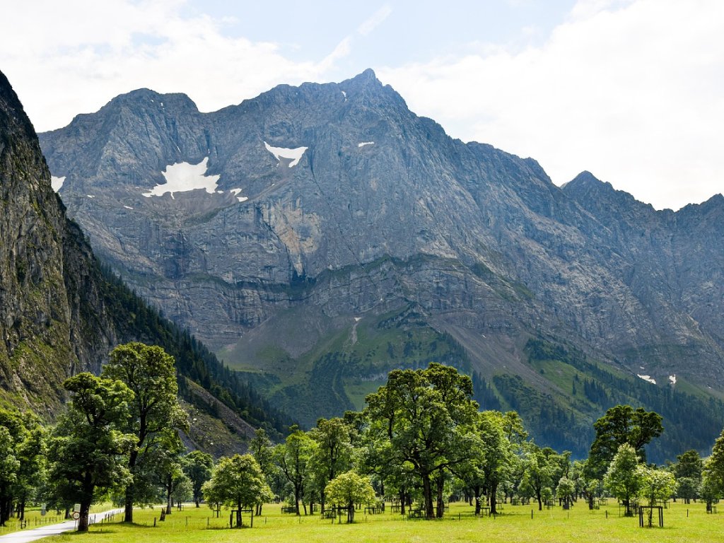 The Grosser Ahornboden is famous for its views framed by maple trees.