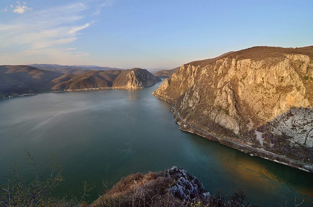 View of the Danube Gorge from the Ciucarul Mare, Iron Gates, Romania.