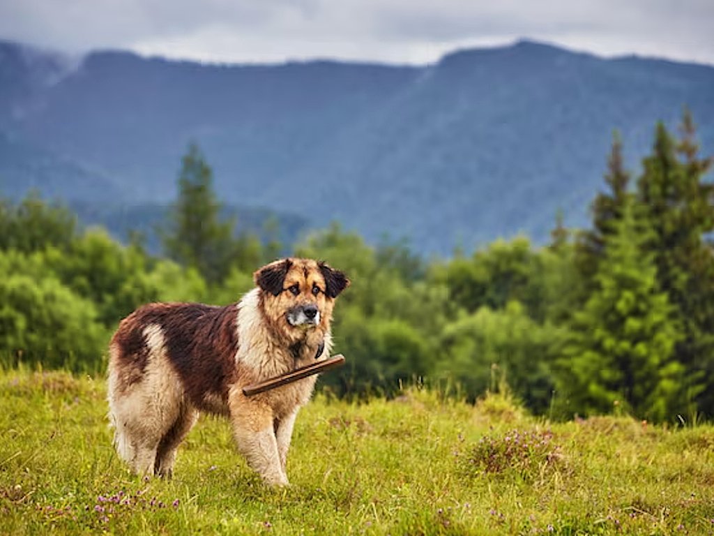 Romanian shepherd dogs (câine ciobănesc mioritic) look cute, until they start charging at you.